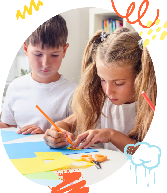 Red and Beige Illustrative Kids Art Class Facebook Post (1)
